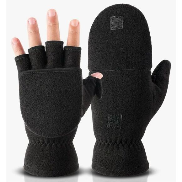 NWT Charter Club Black & White Snowflakes Nordic Beanie Pom Pom Gloves 2 Pc Set - Picture 6 of 12